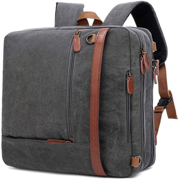 MesaSe Convertible Backpack Shoulder bag Messenger Bag Laptop Case Business Briefcase Leisure Handbag Multi-functional Travel Rucksack Fits 17.3 Inch Laptop For Men / Women / Travel (grey