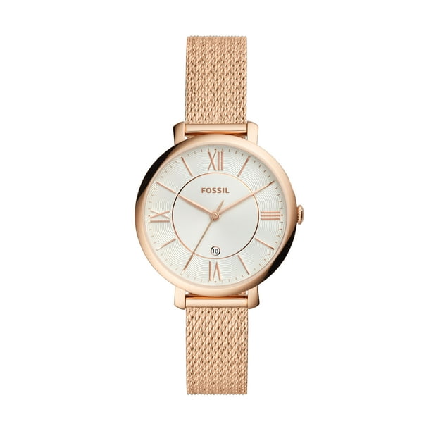 Fossil - Fossil Ladies' Jacqueline Three-Hand Rose Gold-Tone Stainless ...