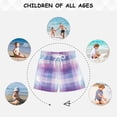 thumbnail image 6 of Checkered Pattern with Blue and Purple Swim Trunks Board Shorts Beach Pants Bathing Bottoms XL, 6 of 8