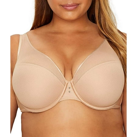

CURVY COUTURE Bombshell Nude Diamond Net High Apex Bra US 44C UK 44C NWOT