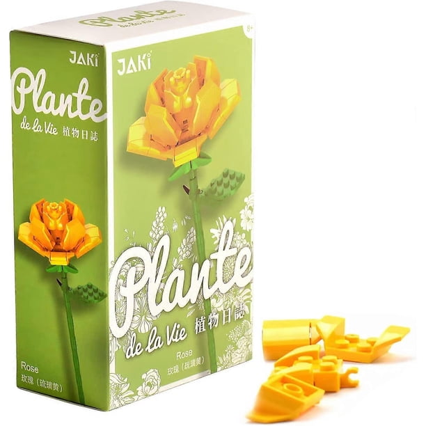 Flower Bouquet Brick Ideas Toy Iconic Rose, for Kids and Adults Building Block Plants, 2022 New Flowers Gift ( Lilac Yellow, 95 Pieces)