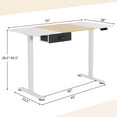 thumbnail image 3 of Costway Electric Standing Desk 55" x 28" Height Adjustable Sit Stand with USB Charging Port Natural, 3 of 10