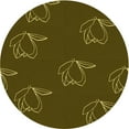 thumbnail image 1 of Ahgly Company Machine Washable Indoor Round Transitional Dark Yellow Green Area Rugs, 8' Round, 1 of 1
