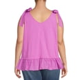 thumbnail image 5 of Terra & Sky Women's Plus Size Knit Tank Top with Tie Shoulder, 5 of 5