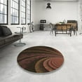 thumbnail image 3 of Ahgly Company Indoor Square Patterned Black Bean Brown Area Rugs, 8' Square, 3 of 6