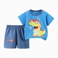 thumbnail image 1 of COMVALUE Pajama Short Sets Cotton Short Sleeve Set Sea Slugs Sleepwear with Pockets PJS Loungewear (Blue, 3-6 Months), 1 of 3