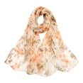thumbnail image 3 of Chuancc Scarf for Women Lightweight Soft Floral Printed Scarves Fashion Shawl Wrap Beige One Size, 3 of 3