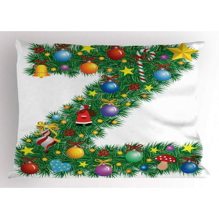 Letter Z Pillow Sham Traditional Themed Font Design Z With