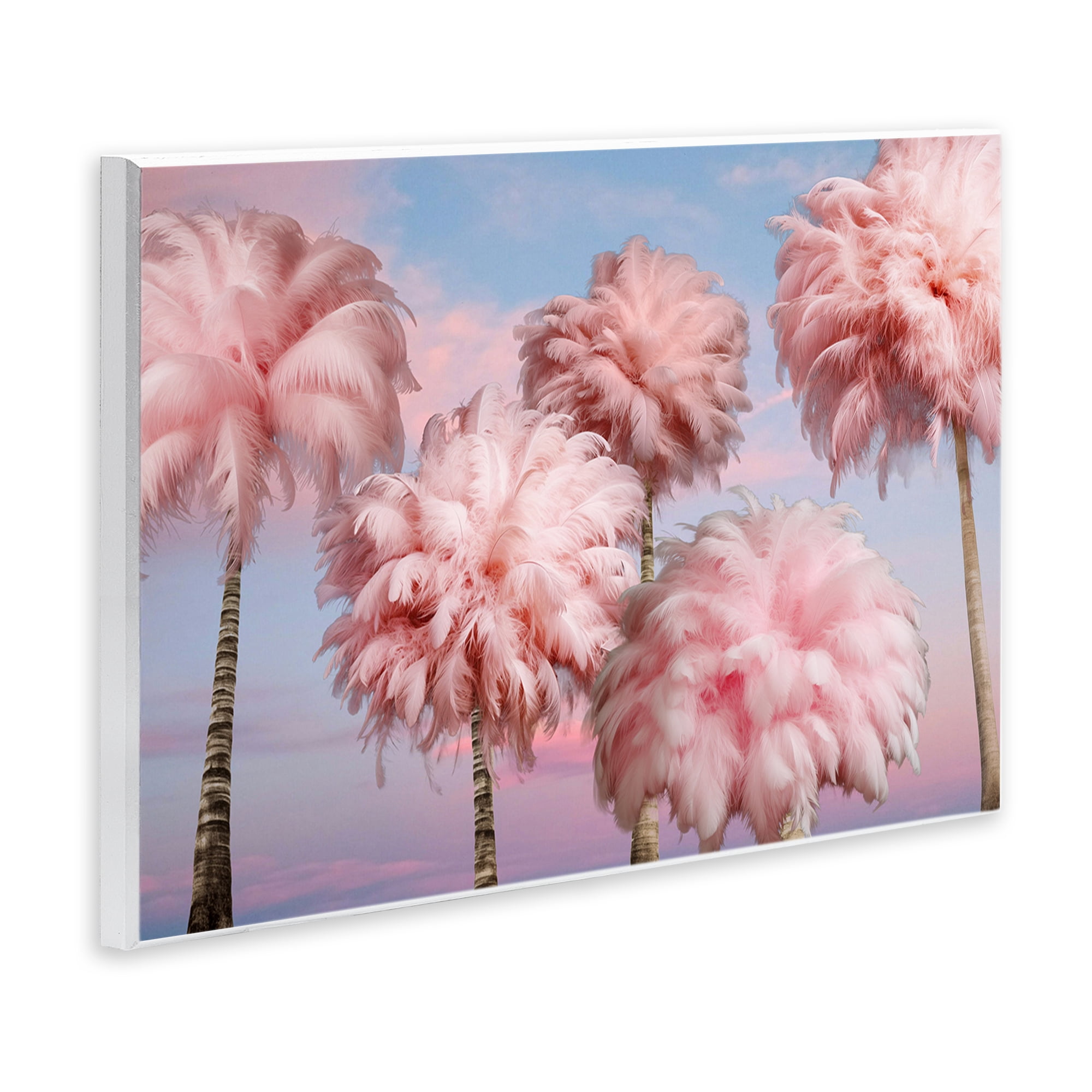 Stupell Industries Fluffy Pink Palm Trees Botanical & Floral Painting Unframed Art Print Wall Art, 15 x 10