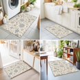 thumbnail image 5 of Vintage Floral Washable Small Entryway Area Rugs 2'x3', Country Farmhouse Gold Blue Flowers Leaf Butterfly Washable Throw Rug Non-Slip Sturdy Edge Binding Carpet for Front Door Floor Room Entry, 5 of 9