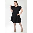 thumbnail image 1 of Vestido corto con olanes Roman Fashion /Tallas Extras, 4355 (Negro) negro 42, 1 of 6