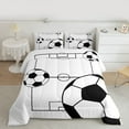 thumbnail image 2 of Manfei Soccer Ball Game 2pcs Bedding Comforter Set for Children Teens Boys,Sport Theme Twin Comforter Sets,Black White Breathable Bedding Set,Ultra Soft Home Decor,Reversible, 2 of 8