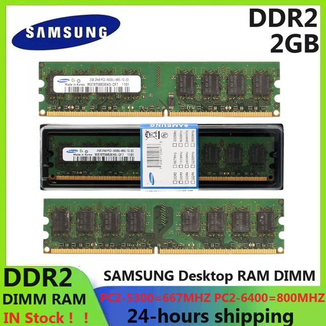 Mémoire de Bureau DDR2 DIM Ram 2 Go 800Mhz667Mhz Haute Performance Ram PC Mémoire PC2-5300 Pcs2-6400 pour Modèle de Mémoire de Bureau 2 Pcs DDR2 2 Go 800mhz