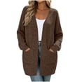 thumbnail image 2 of Lmnyox Women's Long Sleeve Cardigan Plain Open Front Cardigan Sweaters Casual Knit Cardigan with Pockets, 2 of 8