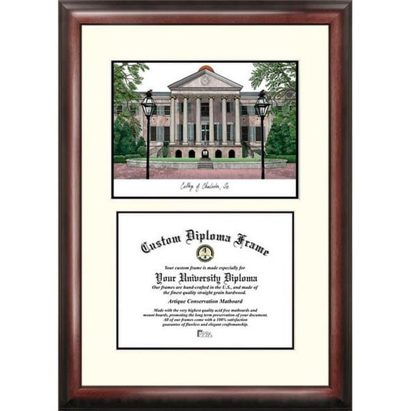 Campus Images SC998V College of Charleston ''Scholar'' Lithograph and Diploma Frame