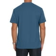 thumbnail image 3 of INSPIRE CHIC Men's Henley Shirt Breathable Short Sleeve Button Down T-Shirts L Dark Blue, 3 of 6