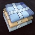 thumbnail image 6 of Cotton Men Handkerchiefs Grandfathers 16inch Gentlemen Pocket Square Hankies Style A 3Pcs, 6 of 8