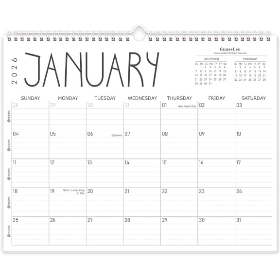 OuMuaMua Wall Calendar 2027 Calendar  from January to December, 14" X 11" Paper Monthly Planner Wall Hanging Calendar with Thick Paper for Office Home Planning & Organizing
