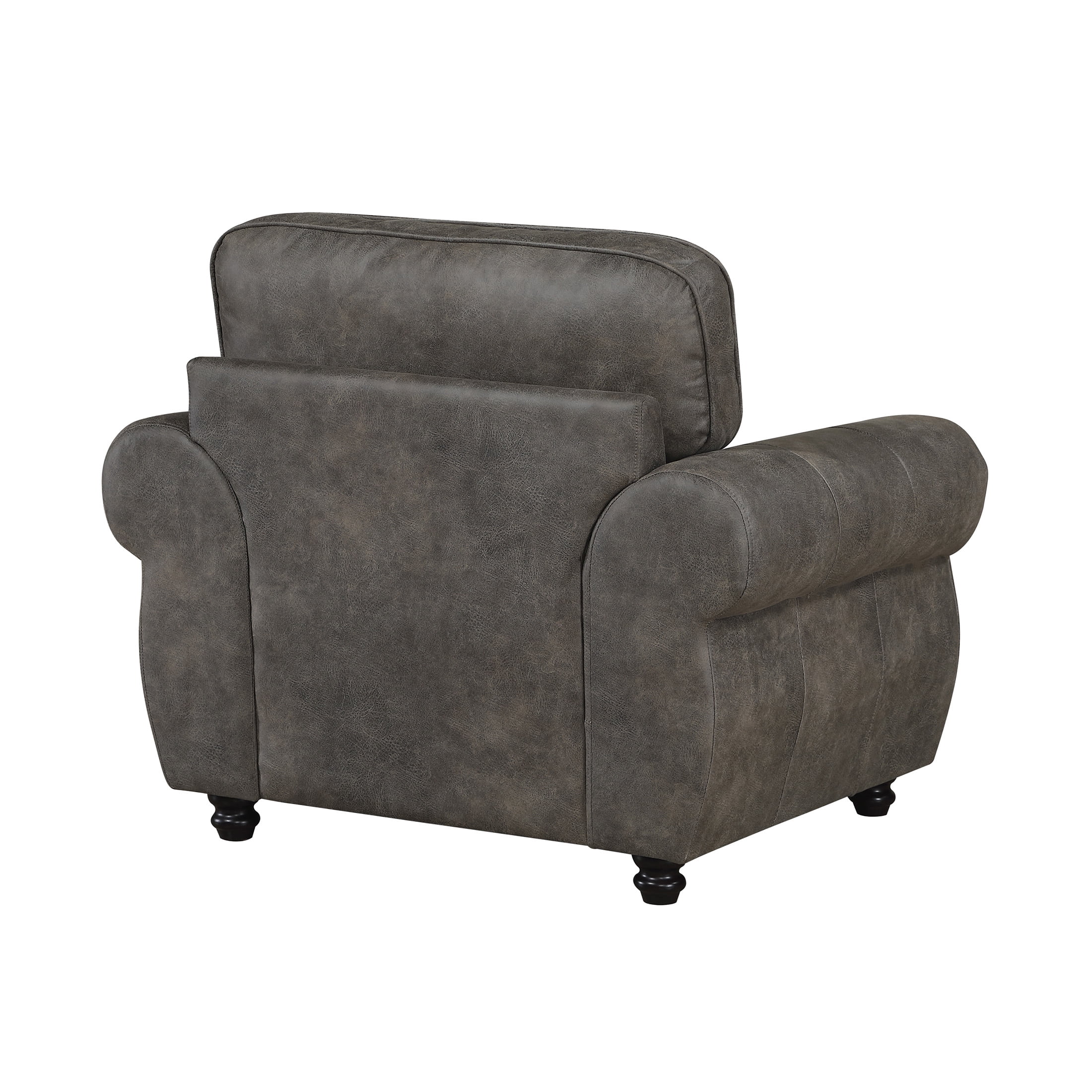 OakvillePark Solvane Microfiber Chair with Rolled Arm, Nailhead Trim, Brownish Gray