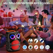 JYX Karaoke Machine for Adults Kids, Home Karaoke Speaker with 2 Microphones, Portable Bluetooth Speaker with Eagle Eye Dj Lights for Party, T28-T