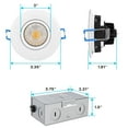 thumbnail image 4 of Luxrite 3 Inch Gimbal LED Recessed Light, 5CCT Selectable 2700K-5000K, Dimmable, 600 Lumens, 8W, Damp Rated 4 Pack, 4 of 7