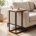 thumbnail image 2 of Gymax C-shaped End Table w/Adjustable Foot Pads Small Snack Table for Living Room Gray Oak, 2 of 10