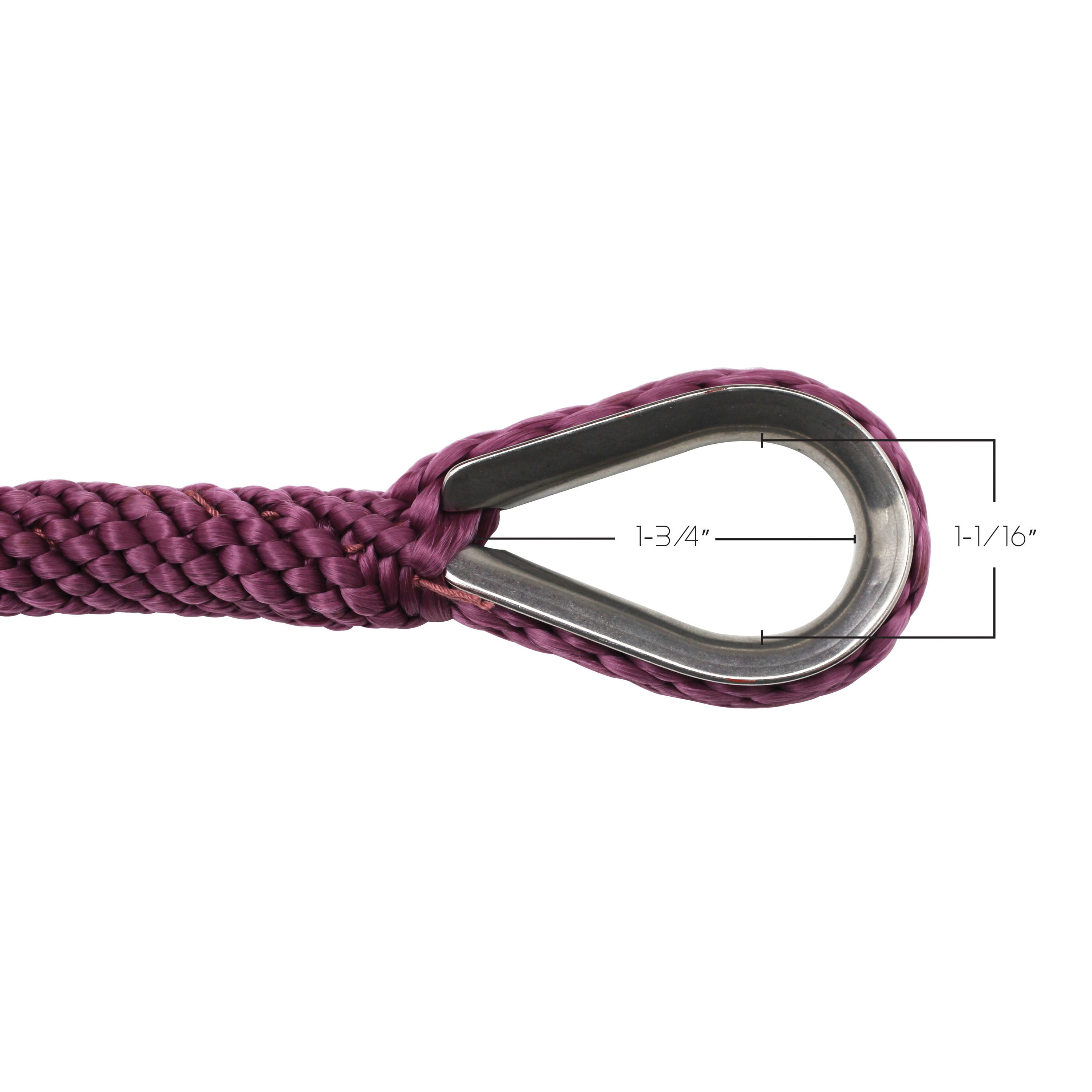 Extreme Max 3006.2666 Premium Solid Braid MFP Anchor Line with Thimble - 3/8 x 150, Burgundy