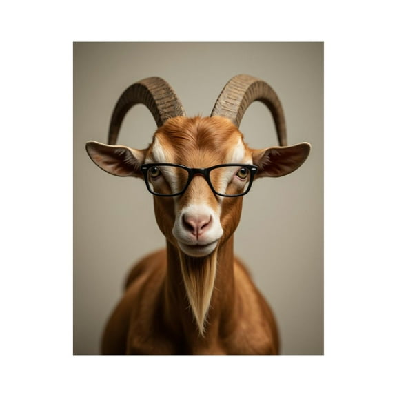 Paint by Numbers Kit for Adults, Goat With Glasses Paint by Numbers, Easy Paint by Numbers Kit for Adults Beginner, DIY Adult Paint by Number Kits on Canvas, 12x16in Home Decor