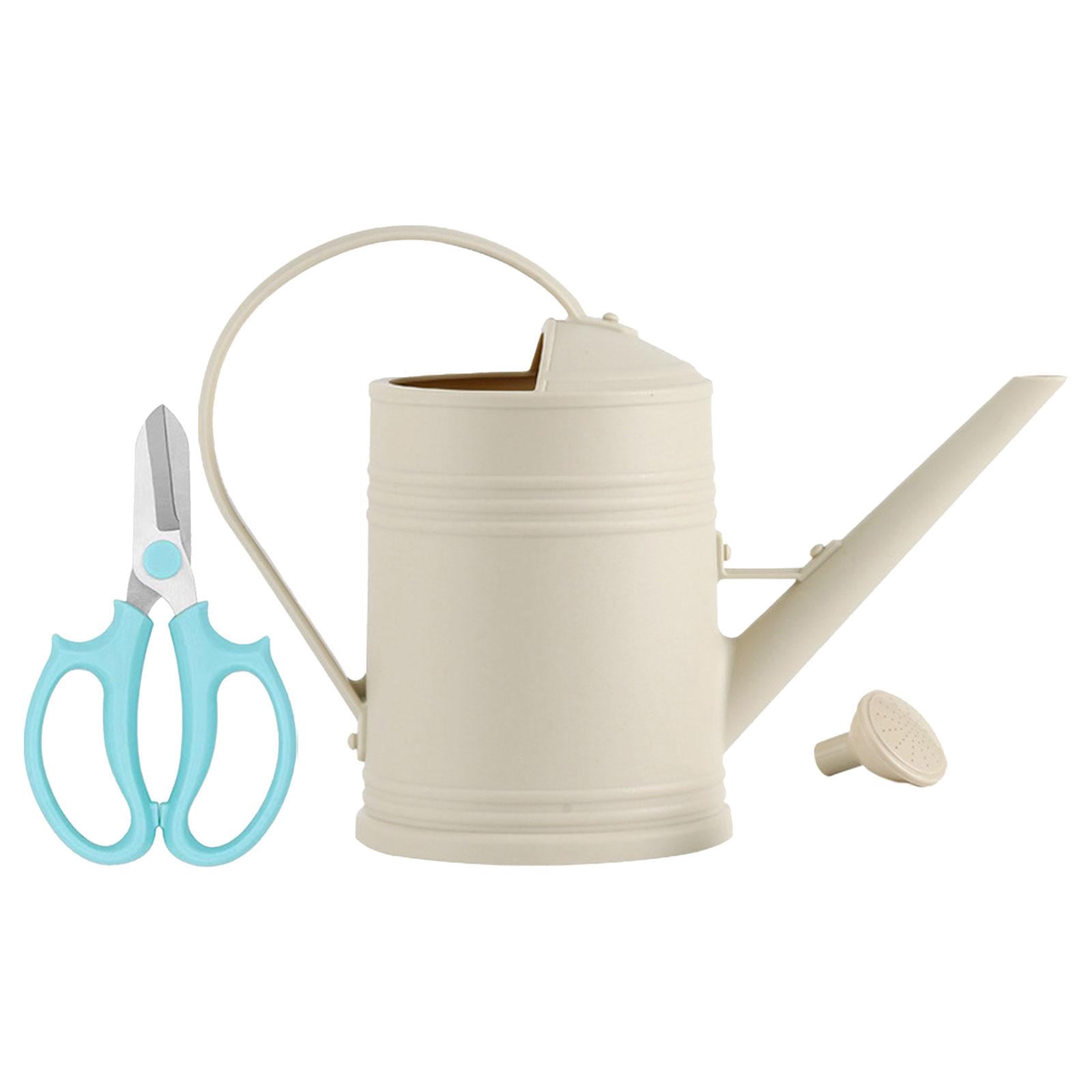 koolsoo 2L Garden Watering Can Watering Pot Removable Nozzle Watering Bottle Sturdy Gardening Tool for Watering Plants Garden Flowers beige