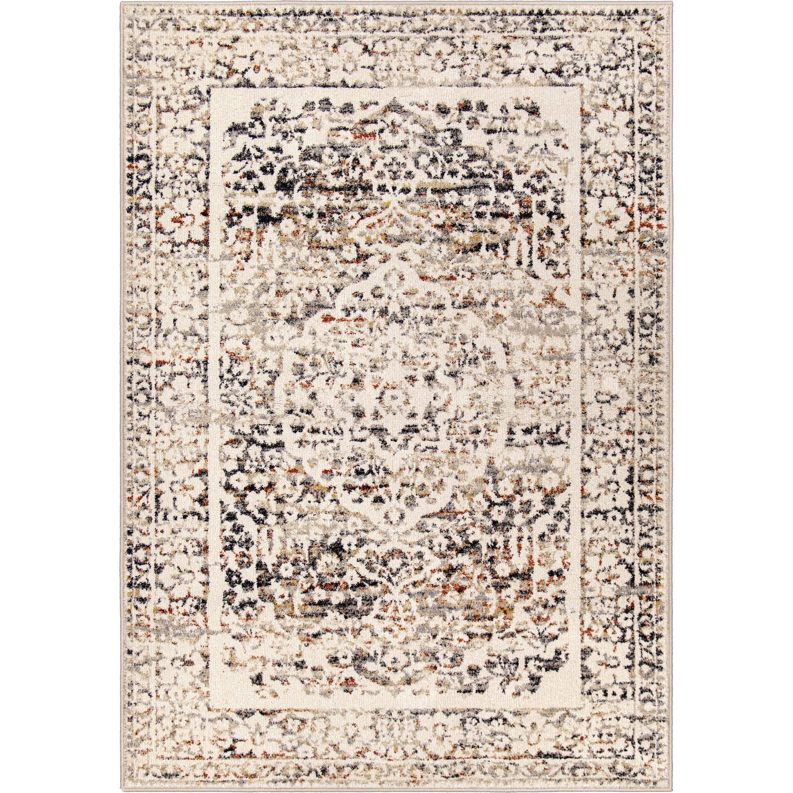 Simply Southern Cottage Laurel 6' X 9' Grey Floral Area Rug