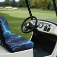 thumbnail image 4 of FUIALDOLG Golf Cart Bench Seat Covers Blue Lightning Print Non-slip Ezgo Club Car Front Seat Cover Set Fit for Golf Cart Accessories Easy to Install, 4 of 8