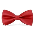 thumbnail image 1 of Boys Silk Bow Ties Formal Solid Bowtie Adjustable Length Red, 1 of 4