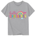 thumbnail image 2 of School Uniform Tshirts Boys Girls Letter Print T Shirt Short Sleeve Casual Wear Boys Tshirts Light Gray 1-2 Years, 2 of 3