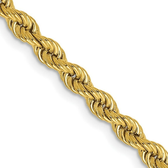 Auriga Fine Jewelry 10K Yellow Gold 3.65 mm Regular Rope Chain Necklace for Women 18"