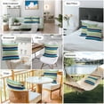 thumbnail image 6 of Vintage Stripes Outdoor Pillow Covers Set of 2 Green Blue Yellow Striped Retro Lines Waterproof Throw Pillow Case Decorative Square Cushion Cover for Patio Couch Garden Balcony, 24"x24", 6 of 9