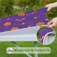 thumbnail image 6 of Purple Halloween Pumpkins Bats and Spiders Square Fitted Tablecloth with Elastic Edge,Square Table Cover,Washable Elastic Table Cover for Home Kitchen Party Decor 36"x36", 6 of 6