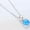 Blue, variant on Women's 925 Sterling Silver Opal Heart Pendant Necklace Delicate Clavicle Chain Synthetic Opal Jewelry Gift