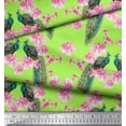 thumbnail image 3 of Soimoi Poly Georgette Fabric Floral & Peacock Bird Print Sewing Fabric Yard 52 Inch Wide, 3 of 3