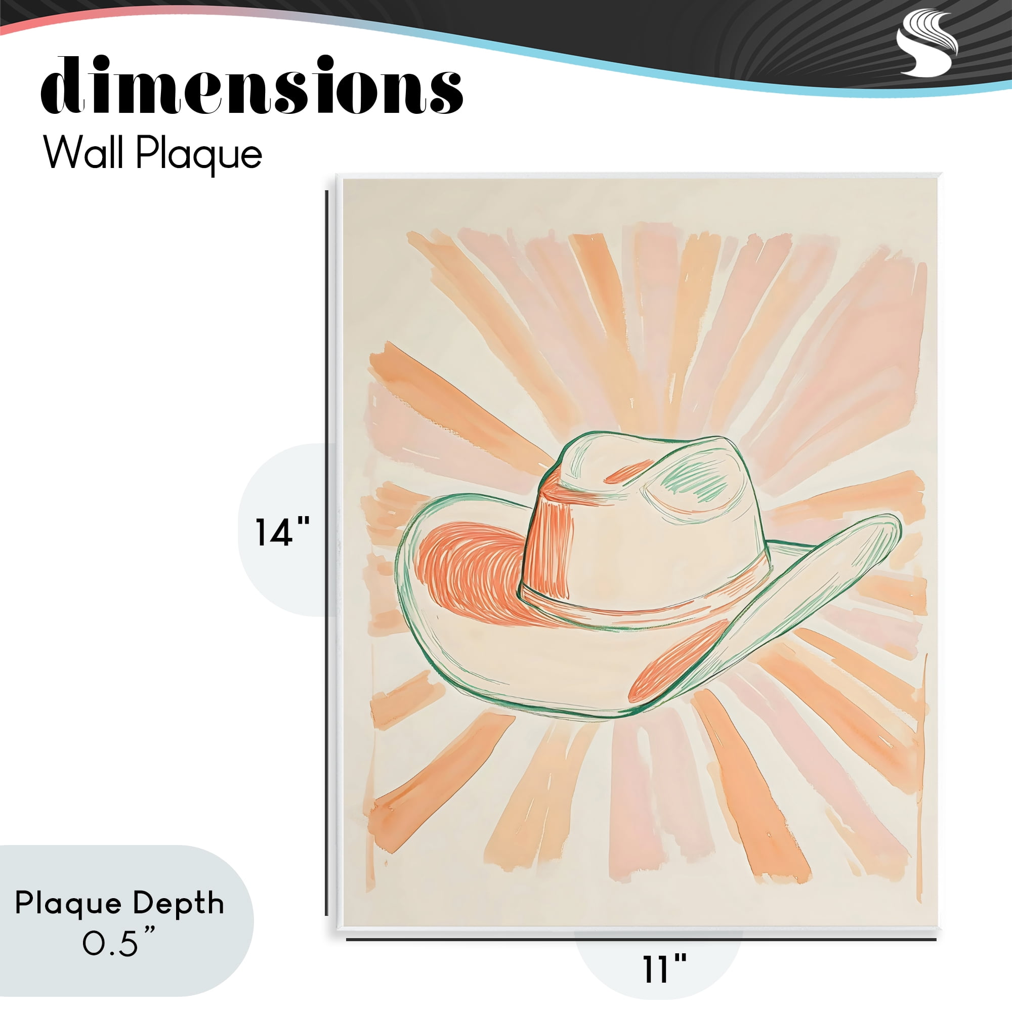 Stupell Industries Sunburst & Cowboy Hat Wall Plaque Art, design by The Prints Vibe