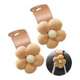 thumbnail image 4 of AMLESO Flower Car Seat Back Seat Hanger Compact Durable Storage Organizer Universal for Coat, Handbag, Bag, Grocery 2pcs Brown, 4 of 6
