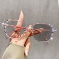 thumbnail image 4 of Ladies Photochromic Gray Blue Light Blocking Presbyopic Glasses, Oversized Bling Party Reading Glasses 2.25 for Women, Pink Square Readers +2.25 (Photochromic Gray), 4 of 4