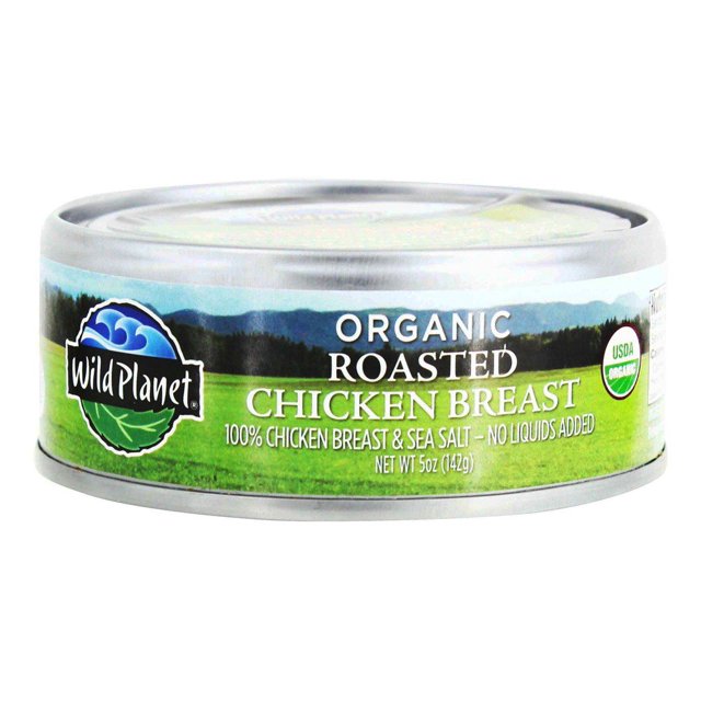 Wild Planet - Poitrine de Poulet Rôtie Biologique avec du Sel - 5 oz.