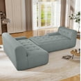 thumbnail image 4 of U_Style Modern L-Shaped Modular Sofa | Grey Polyester Grid Fabric | 107" Large 3-Seater | No Assembly | Perfect for Living Rooms &amp; Apartments, 4 of 16