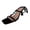 Black, variant on Women Kitten Sandals for Summer Vacation Beaded Strappy Square Toe Dressy Party Shoes Ladies Buckles Beach Sandal Gold Size 8