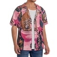 thumbnail image 4 of Fotbe Cheetah On Toilet Humor Art print Short Sleeve Button Down Shirts for Men Casual Summer Beach Wrinkle Free Shirt-Medium, 4 of 7