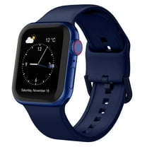 Adepoy Compatible with Apple Watch Bands 45mm 44mm 42mm, Soft Silicone Sport Wristbands Replacement Strap with Classic Clasp for iWatch Series SE 7 6 5 4 3 2 1 for Women Men, Midnight Blue 42/44/45mm