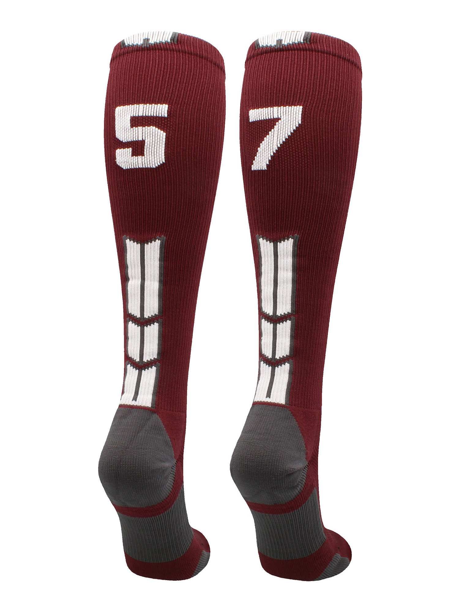 Player Id Number Socks Over the Calf Maroon White (57, Large) 57