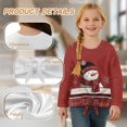 thumbnail image 6 of Xixirimido Cute Snowman Christmas Red Pattern Girls Casual Long Sleeve Shirts Knot Tie-hem Tunic Tops Crewneck Tees Blouses Girls Fashion Clothes, Size 5-6, 6 of 7