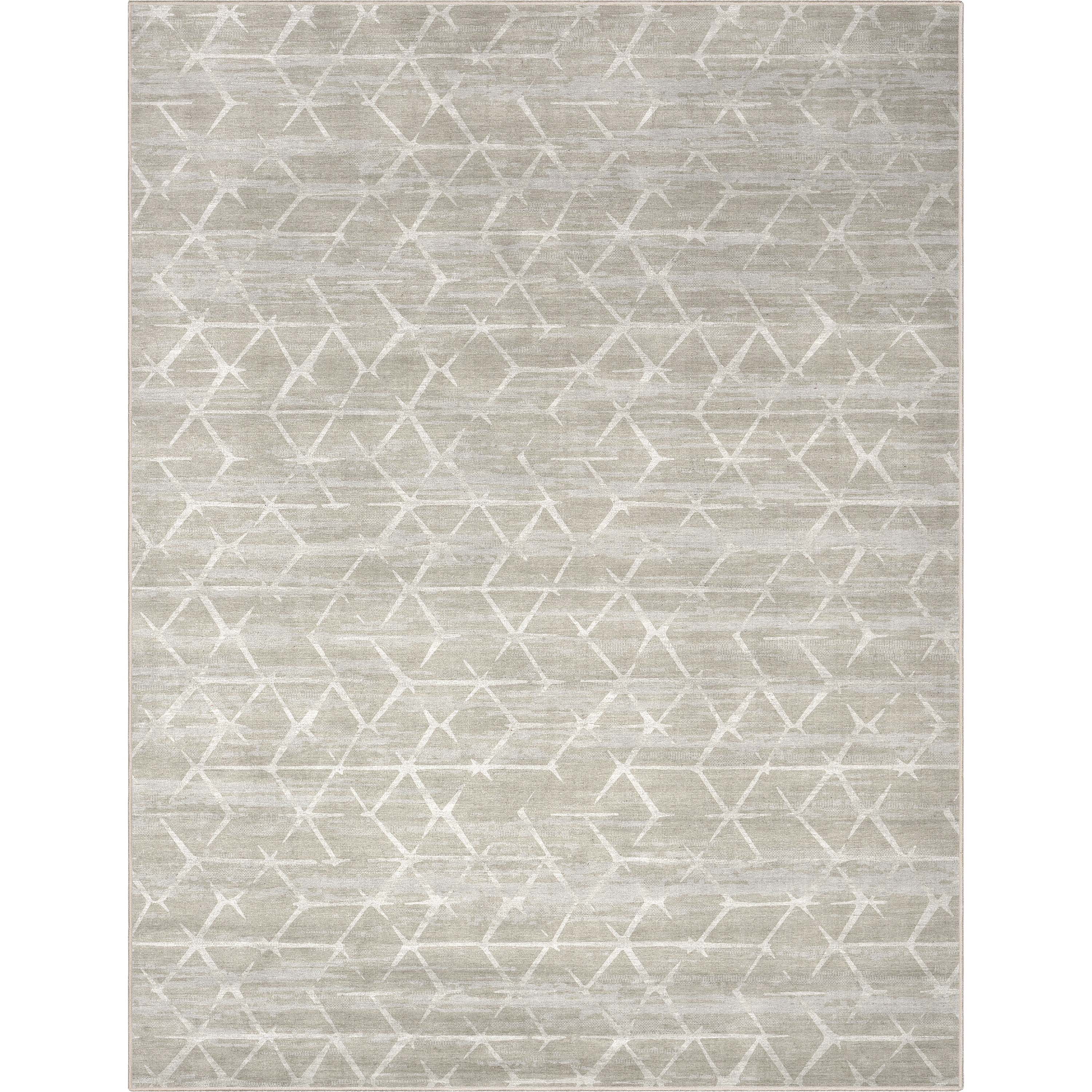 Well Woven Abstract Kintsugi Modern Geometric Flat-Weave Beige 5'3" x 7'3" Area Rug