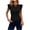 Black, variant on Womens Ribbed Knit Crop Top Cute Slim Fitted Shirts Summer Casual Crewneck Ruffle Sleeve Going Out Tee Shirts